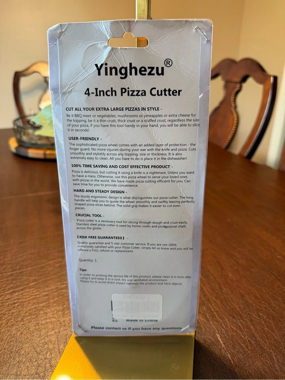 Yinghezu Black Pizza Cutter - stainless steel 9.33 heavy duty kitchen gadget